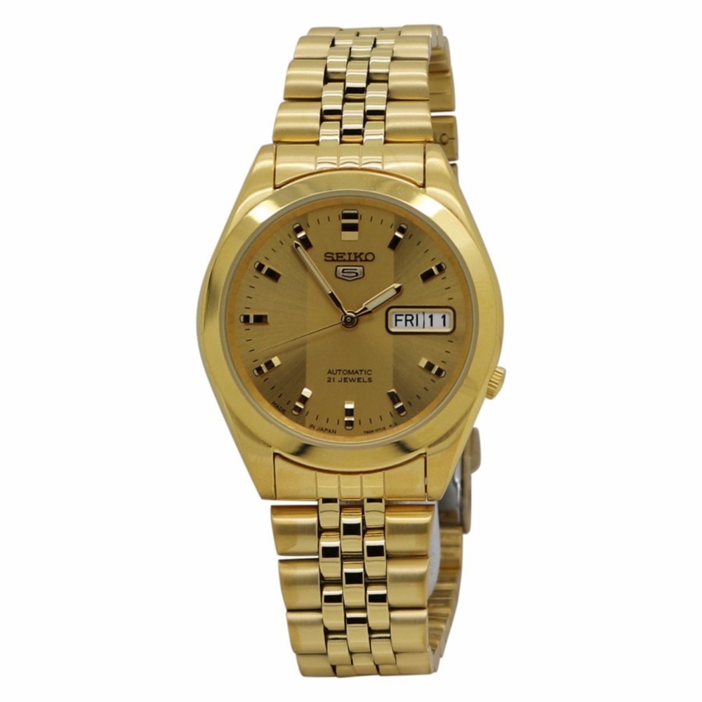 SEIKO 5 SNKC02J1 Made in Japan Automatic Men’s Gold Dial Gold Tone Watch