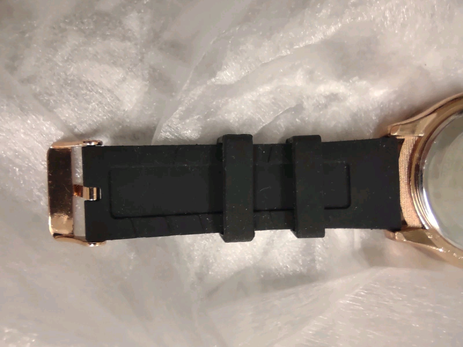 Techno Pavé Quartz Copper Dial Black Rubber Strap Luxury Men’s Wristwatch