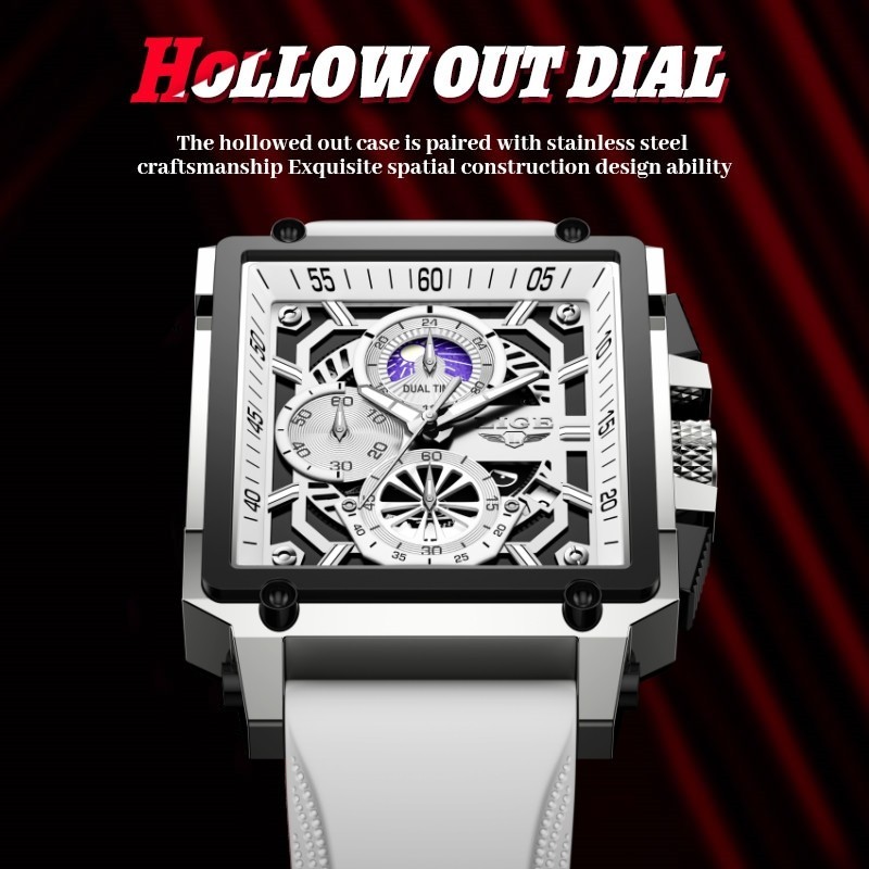 LIGE Men Watch Quartz Luminous Date Moon image 3ATM Waterproof Sport Wristwatch