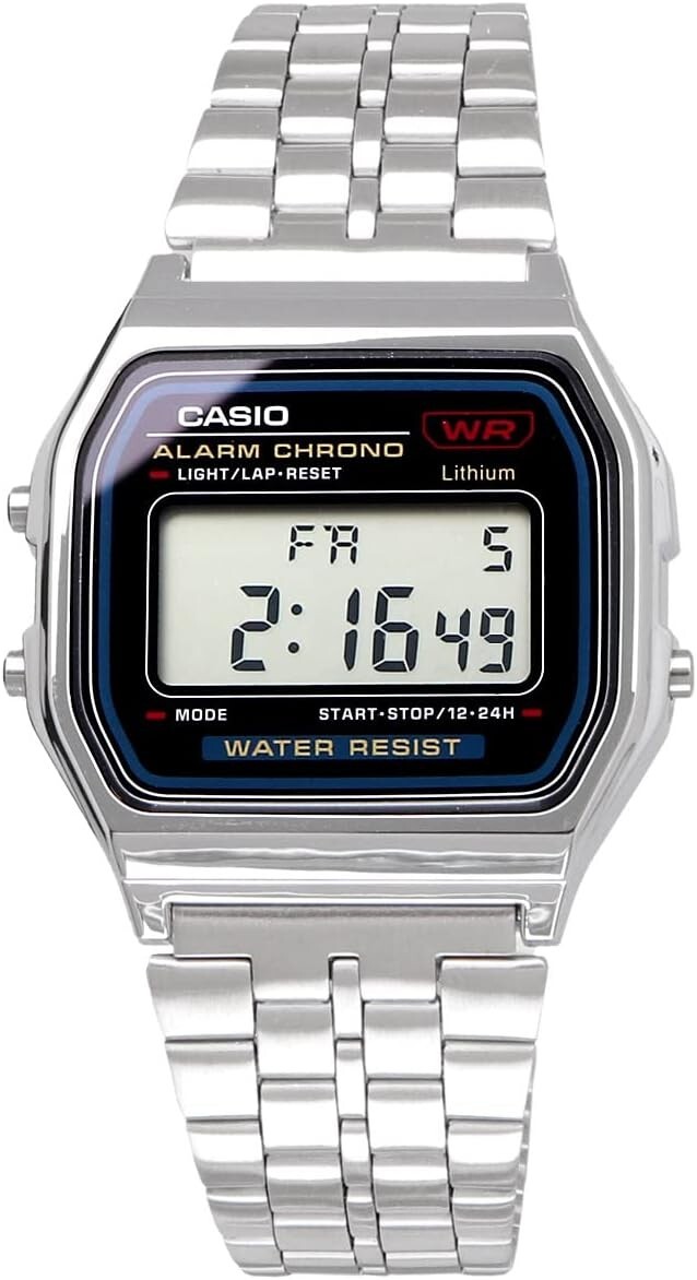 CASIO A159WA-N1 Classic Digital Watch Stainless Steel Band New Japan