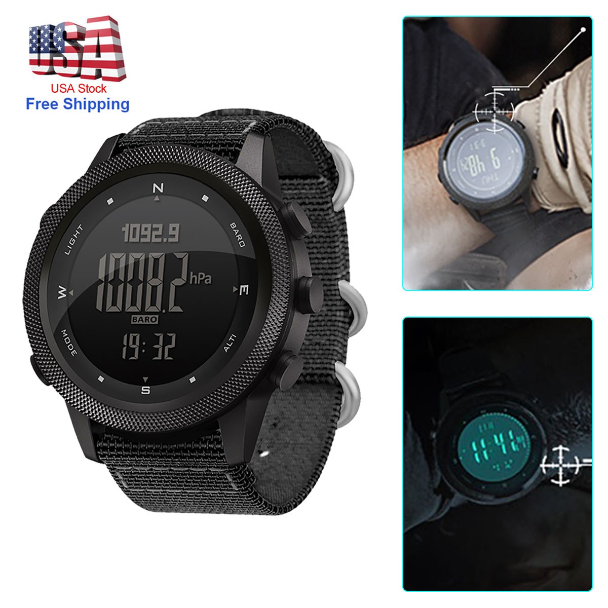 Men Outdoor Sport Tactical Smart Watch Altimeter Barometer Compass WristWatch –