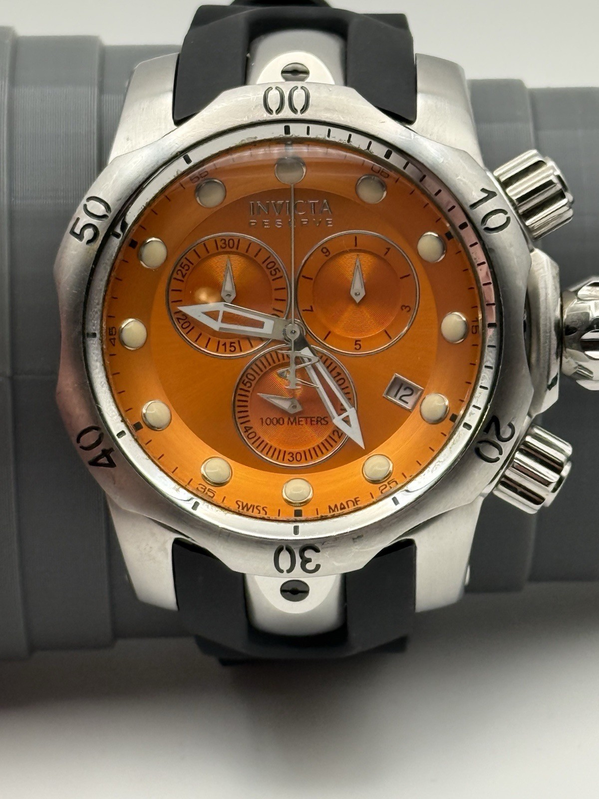 Invicta Reserve Venom Swiss Made Chronograph 1000M Orange Dial 55mm Model 5734