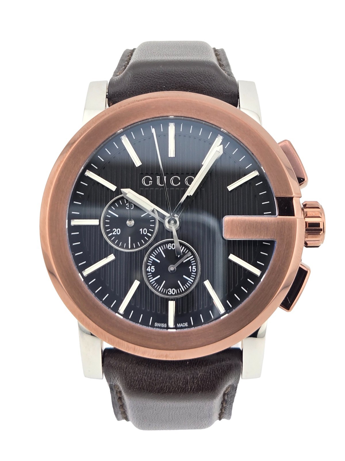 Gucci G-Chrono XL YA101202 Men’s Quartz Leather Strap Watch – Retail Price $1820