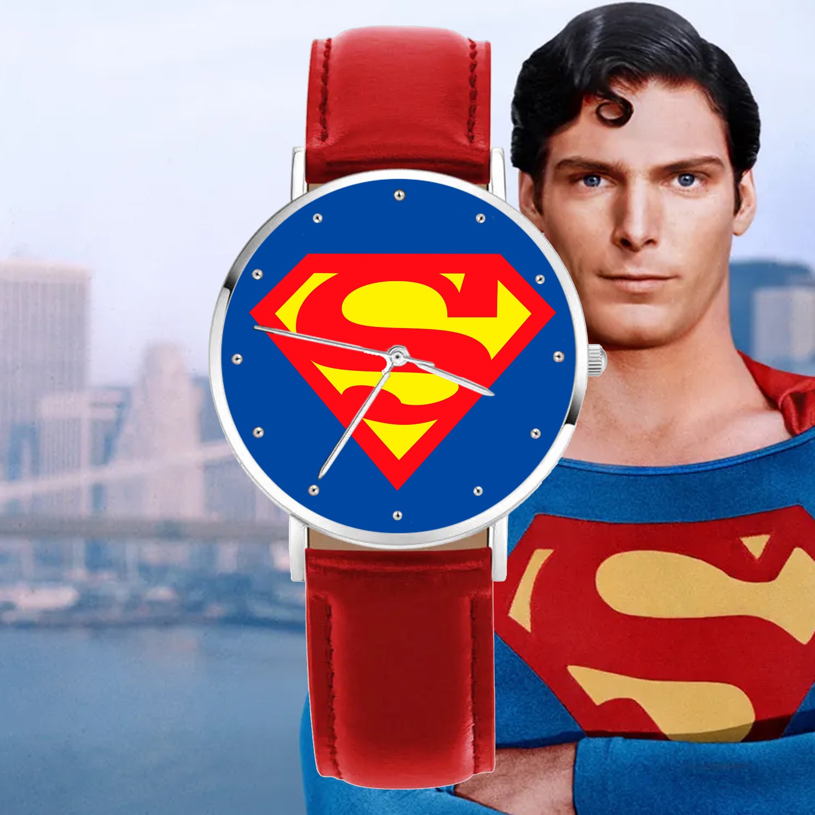Superman Shield Engraved Wrist Watch Collection