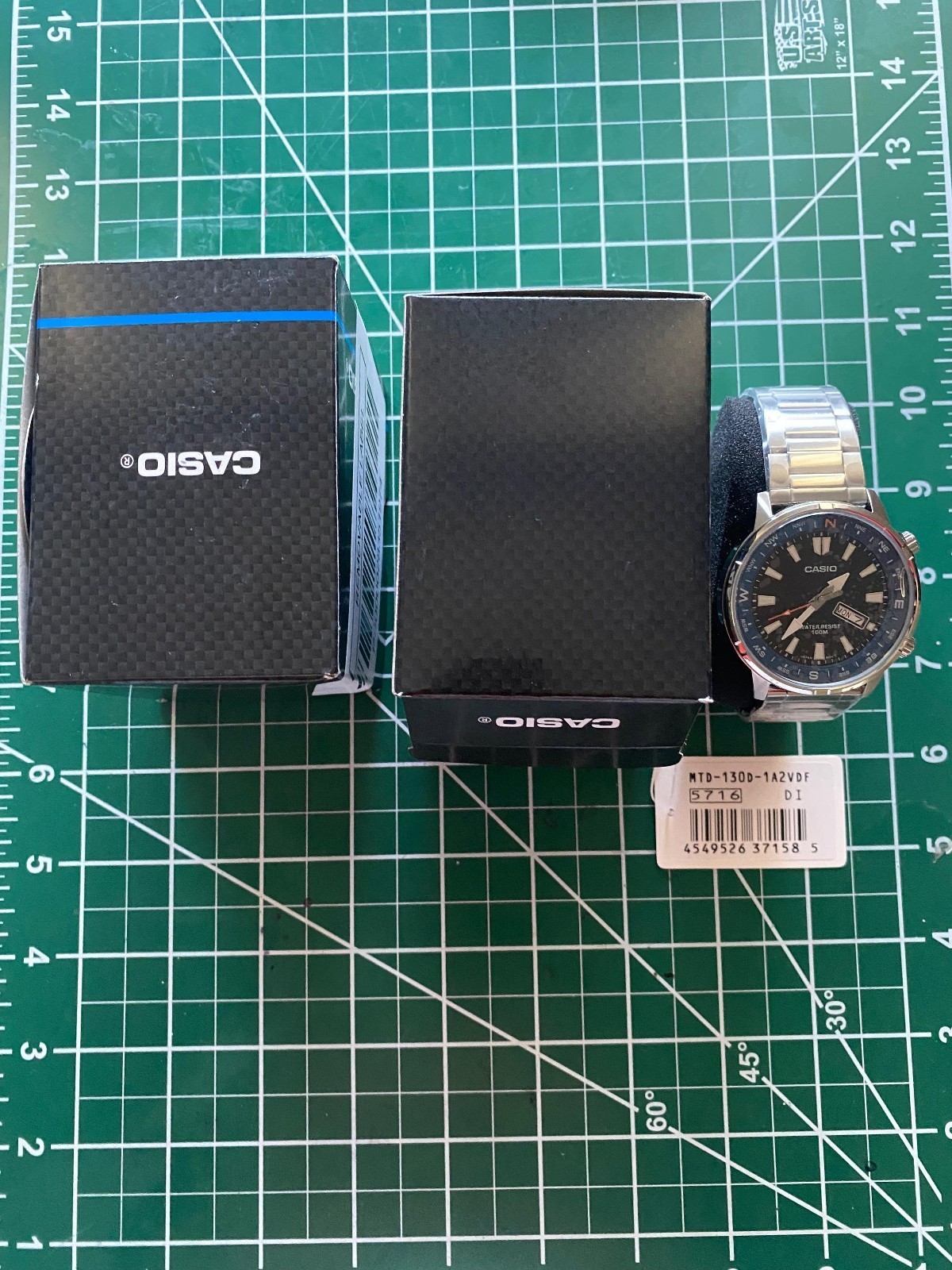 CASIO MTD-130D-1A2V Black Dial Blue Bezel Casual Quartz