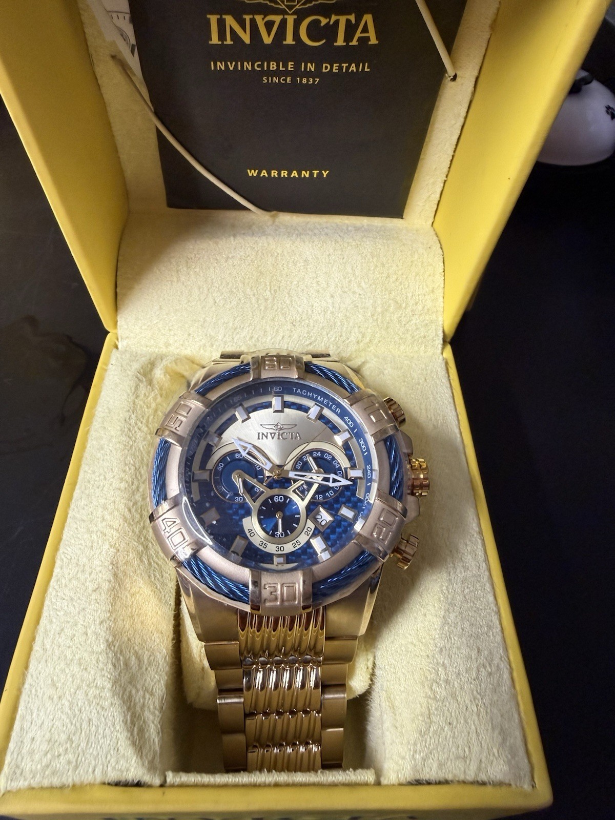 Invicta Men’s (25542) Bolt Men’s 52mm Stainless Steel Gold Blue Dial