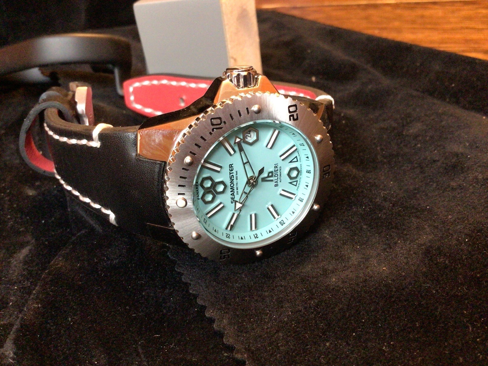 BALDIERI WATCH , LADIES, AUTOMATIC, 38MM, Blue SEAMONSTER PANAREA, 20ATM,
