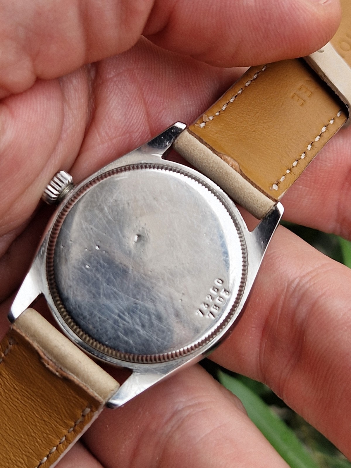 Tudor Oyster – Ref 7803 – Silver Waffle Dial – Manual – Steel – Beige Strap