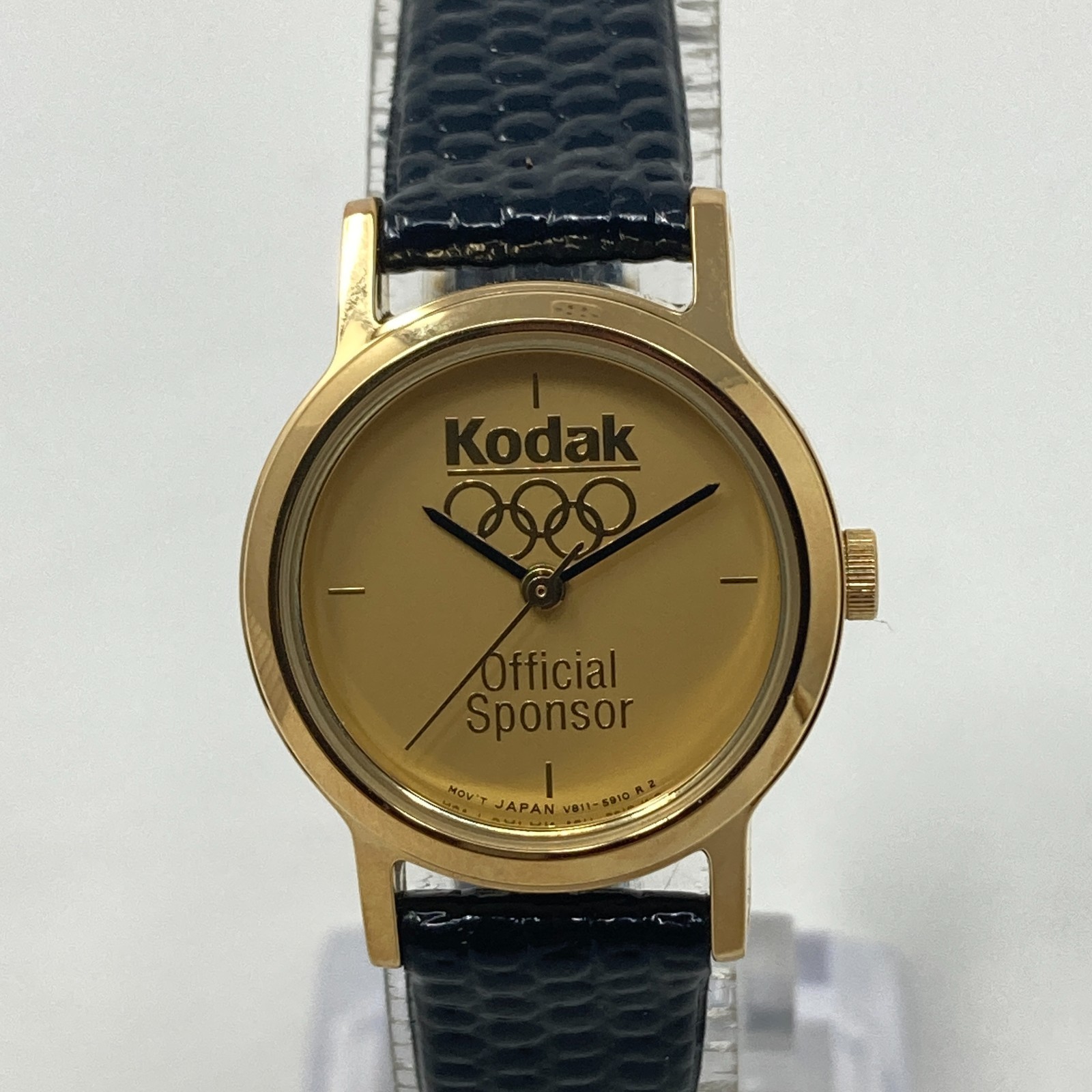Vintage Kodak Olympics Watch Women 23mm Gold Tone V811-0810 New Battery 7.75″