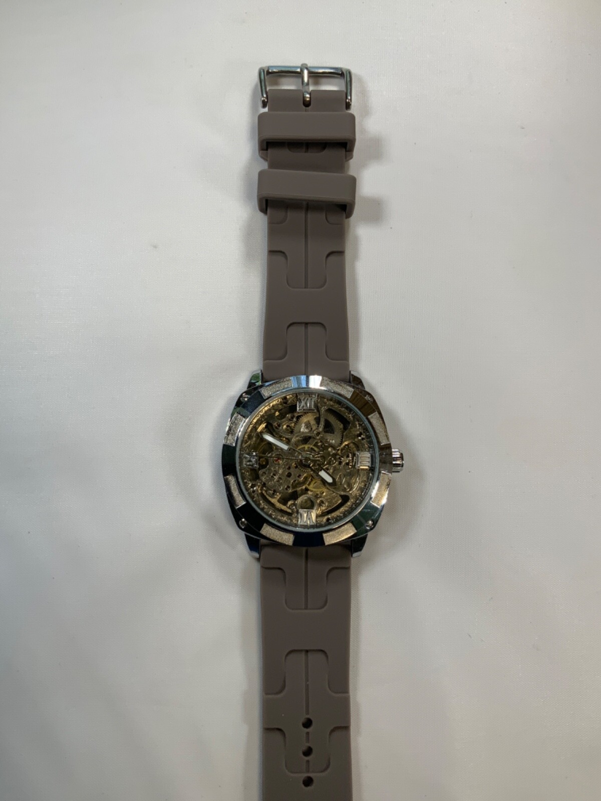 Forsining mens automatic skeleton style watch with band style and color options