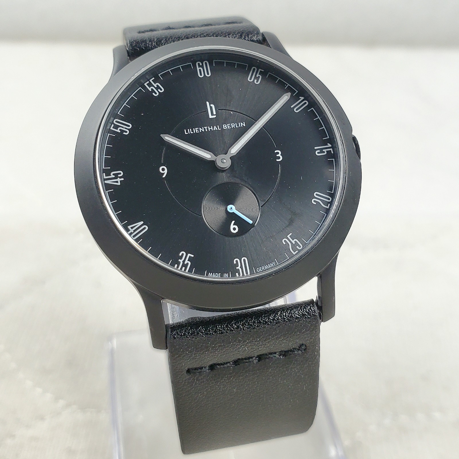 LILIENTHAL BERLIN L1 ALL BLACK MADE IN GERMANY CLASSIC 38MM MEN’S WATCH
