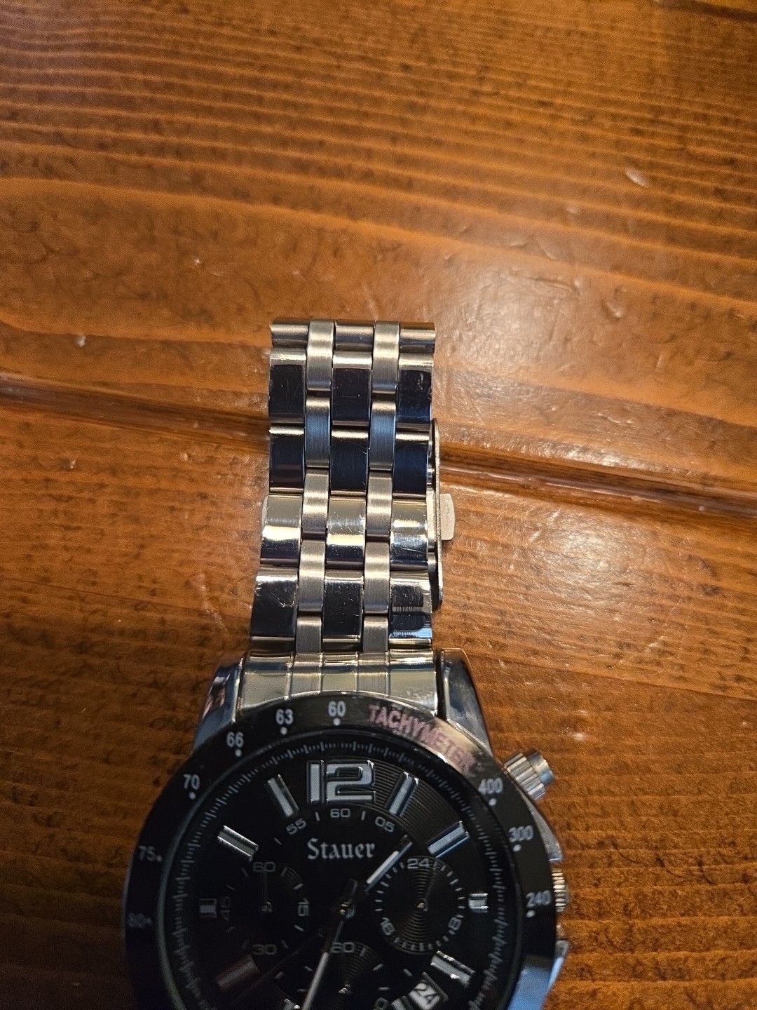 Stauer Jet-Setter Chronograph Stainless Steel And Black Watch | Gift Box #38061