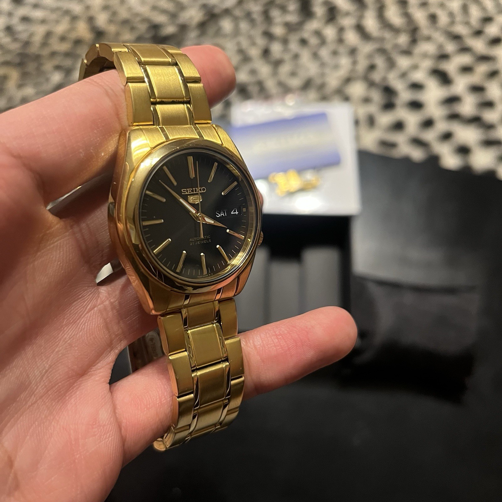 Seiko 5 Automatic Black Dial Watch SNKL50K1