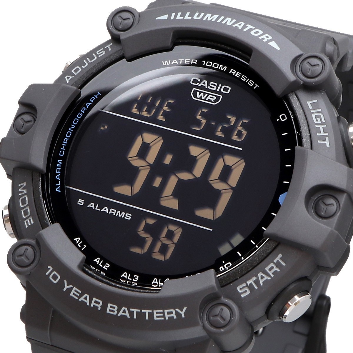 Casio AE-1500WH-8BV Men’s Digital Watch Grey Resin 100m 10 Year Battery New
