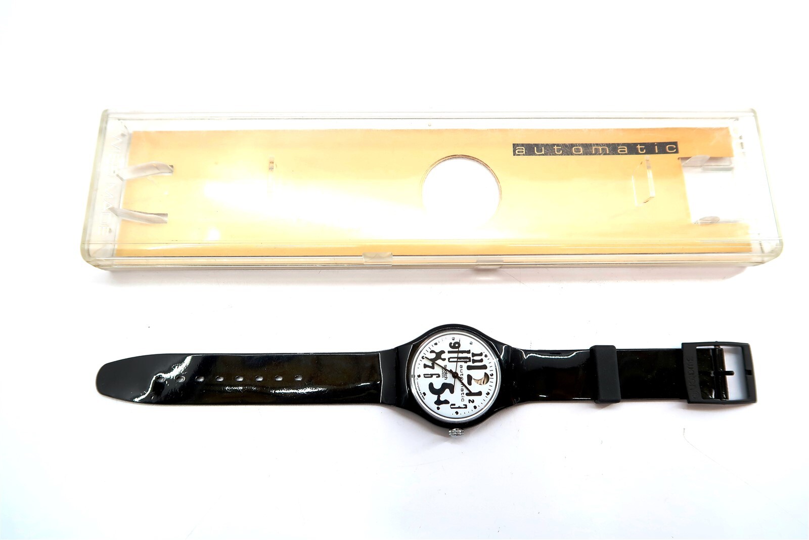 Swatch Automatic Watch BLACK BOARD SAB103 with Case & Papers 1995 NOS