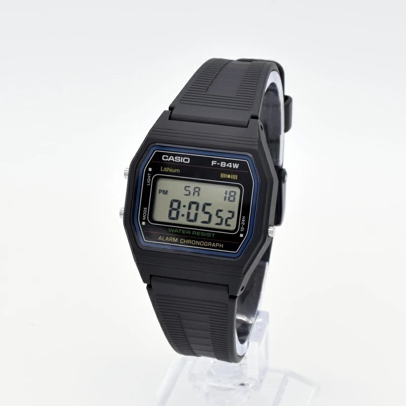 CASIO F-84W-1QJH Digital Watch Japan Model Alarm Black Resin
