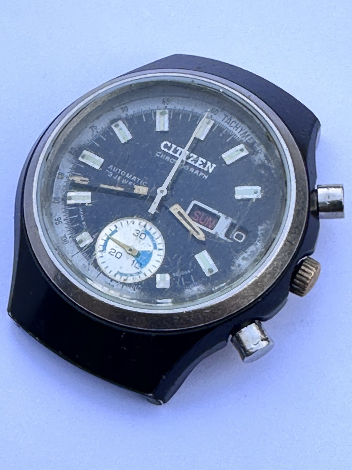 RARE 1972 CITIZEN 67-9577 CHRONOGRAPH Cal 8100 A AUTOMATIC Challenge Timer RUNS