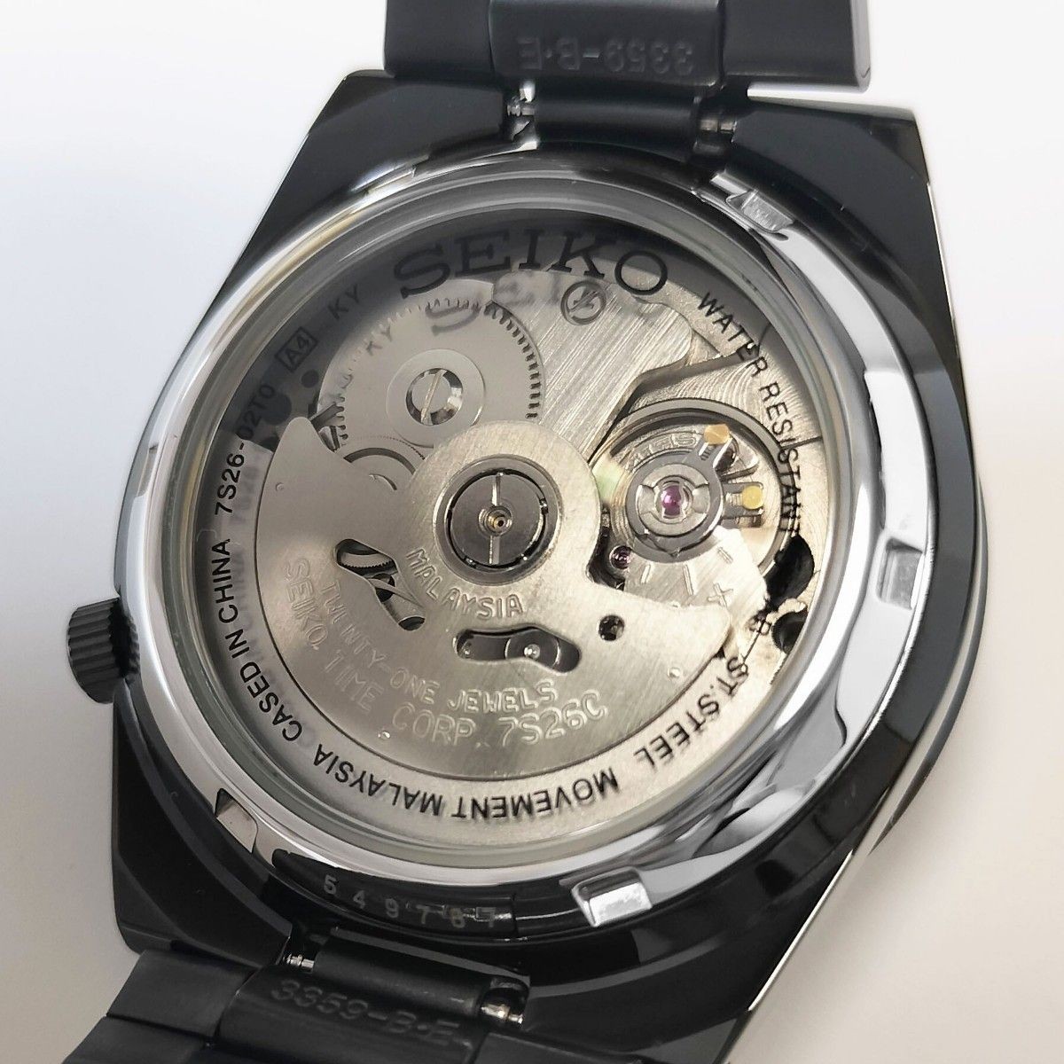 New With Overseas Reverse Import SEIKO5 Seiko Five IP Black Skeleton Day Date Au