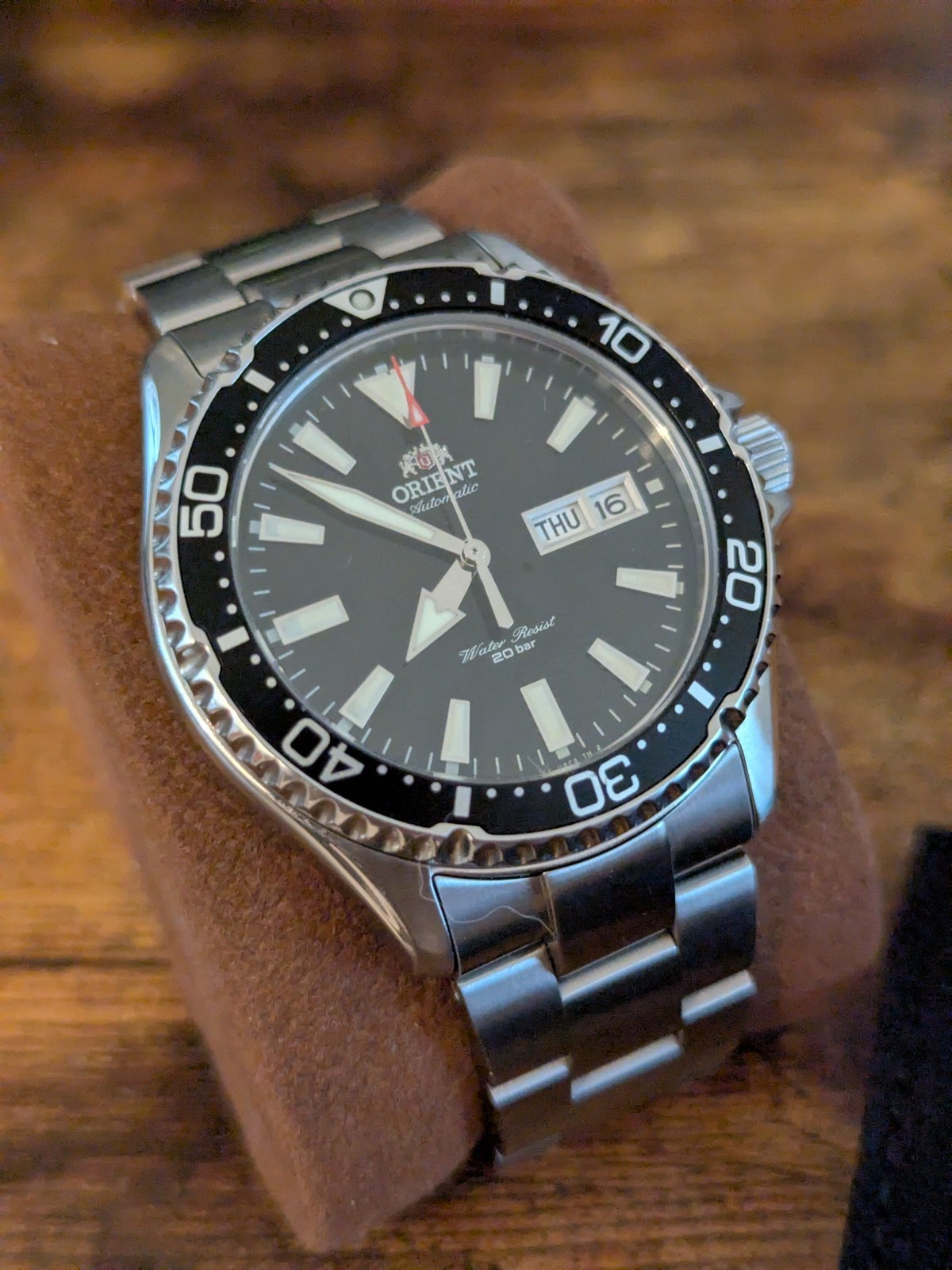 Orient Kamasu Automatic Diver Watch W/Miltat Bracelet+Archer Canvas Strap