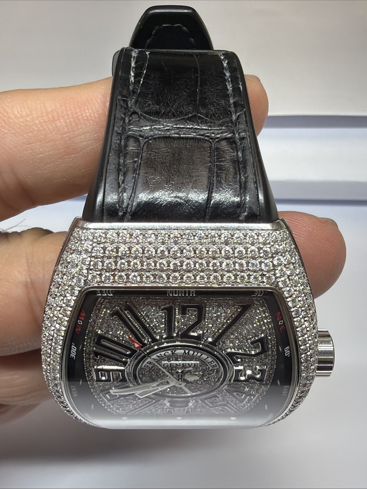 Franck Muller Vanguard Custom Diamond Steel 45mm Auto Men’s Watch V45 SC DT