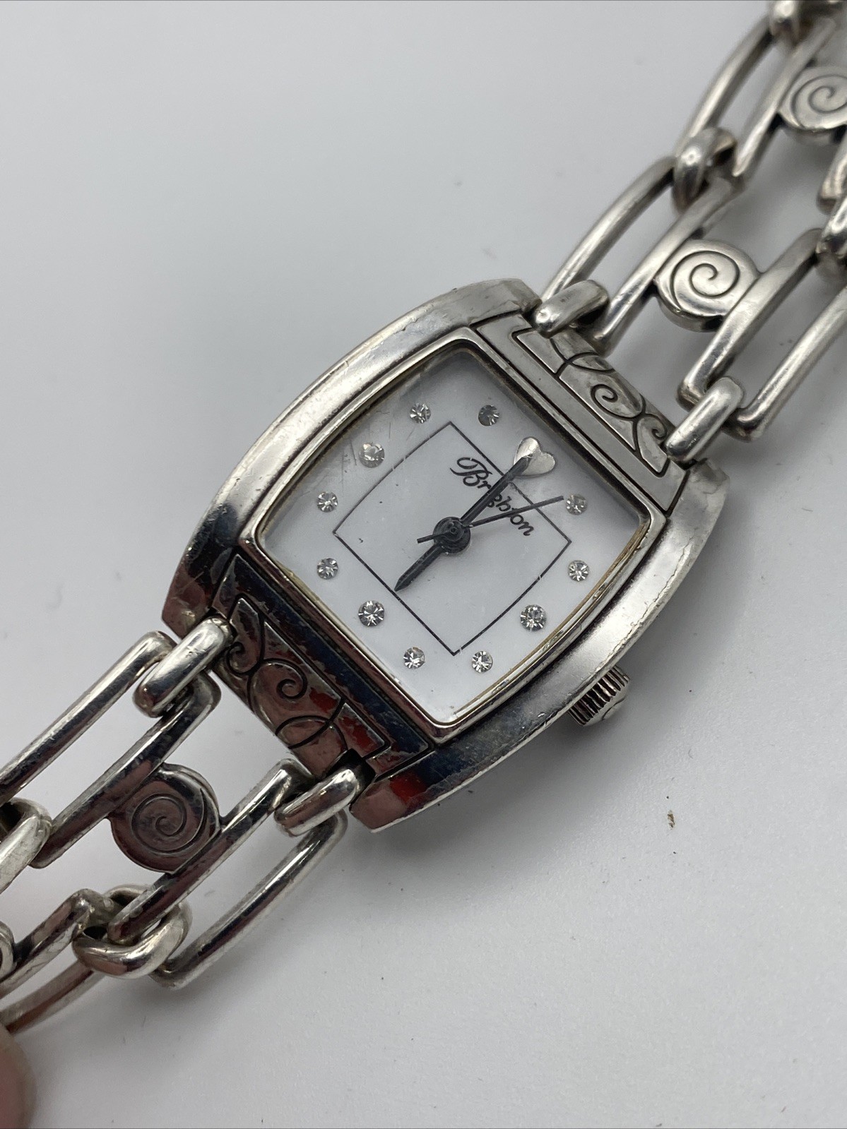 Brighton Malibu Silver Plated Adjustable Watch Crystal Hour Markers New Battery
