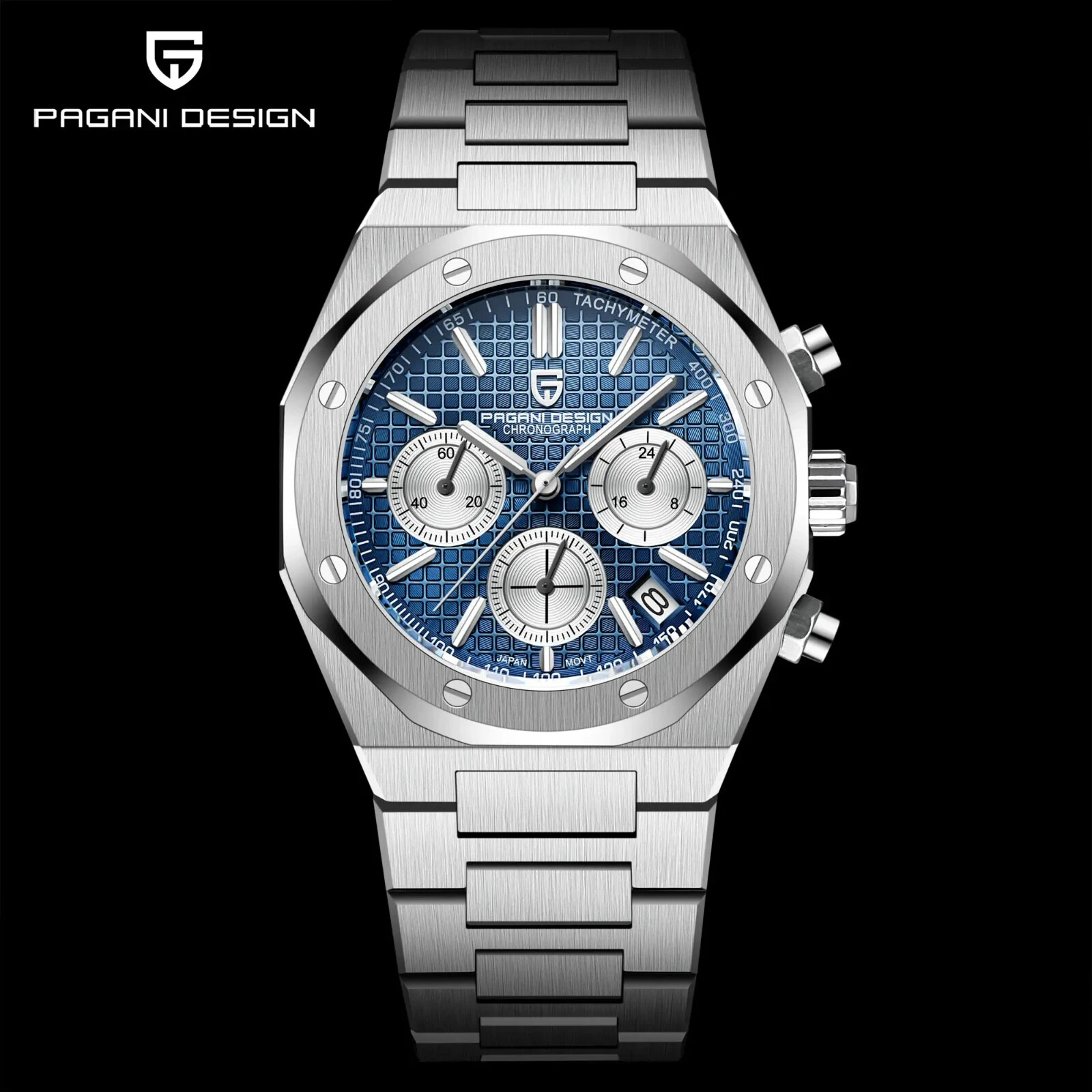 PAGANI DESIGN 2024 New Stainless Steel Watch Luxury Sports Chronograph Quartz