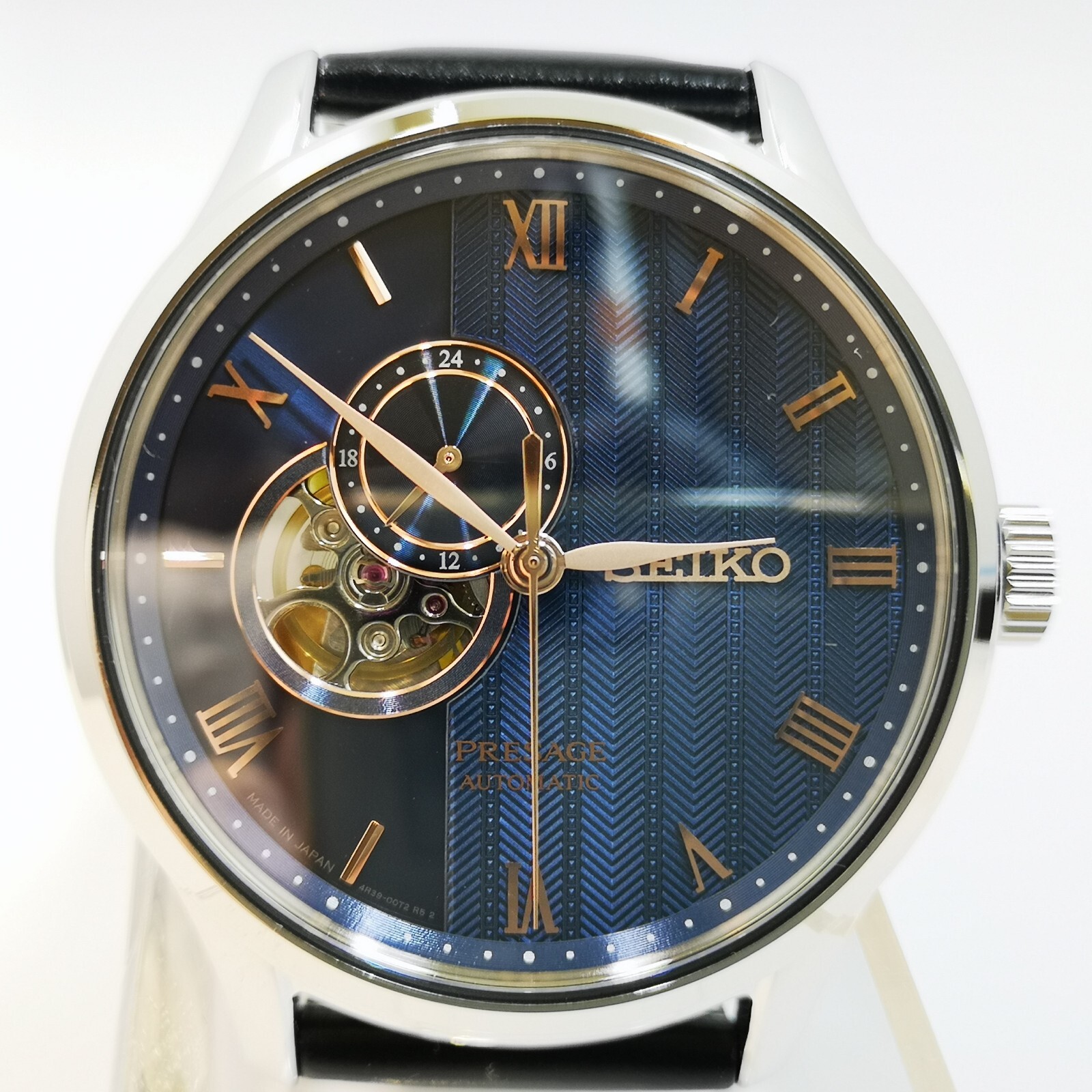 SEIKO PRESAGE Basic SARY187 Blue Automatic See-through Back Men Watch New in Box