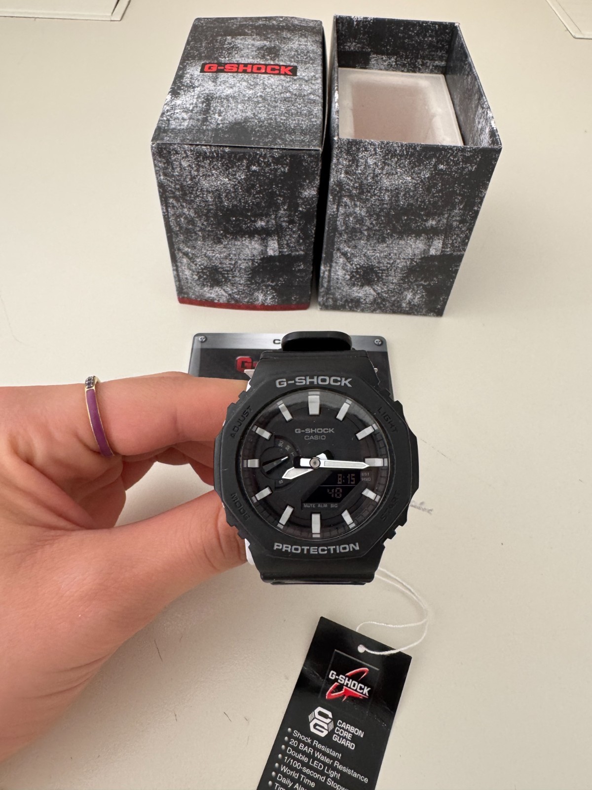 Used Casio G-SHOCK GA-2100-1AER Carbon Core WR20ATM Wrist Watch – Men