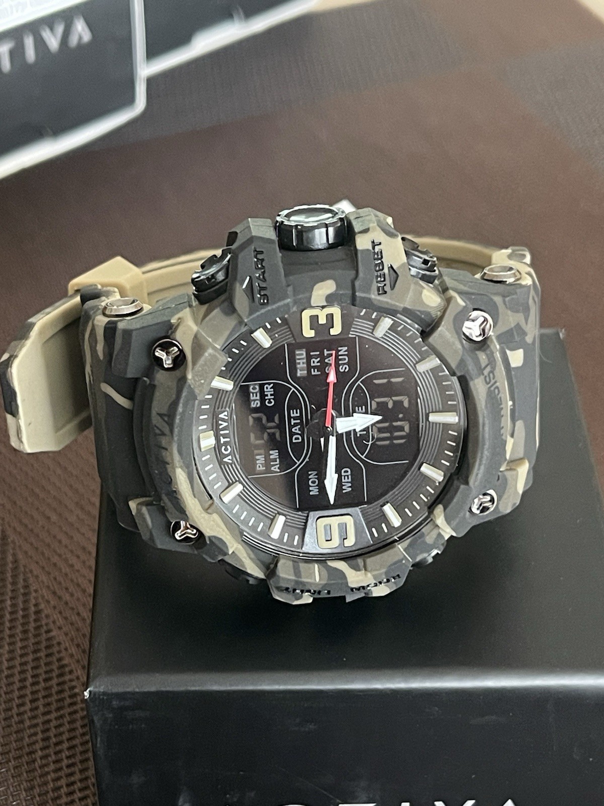 Activa Vulkor X Invicta Analog Digital Men’s Watch – 53mm. Camouflage. Tan, new