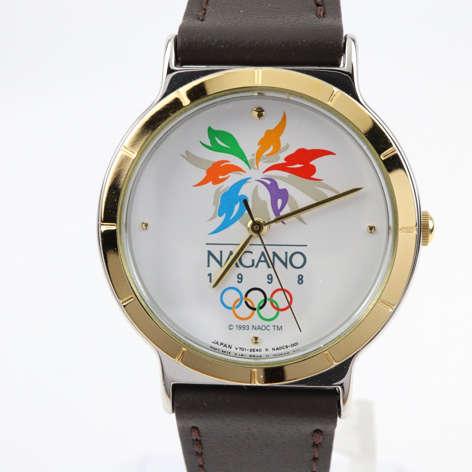 SEIKO Nagano 1998 Olympic Quartz Watch 32mm White Dial Committee Sale w/Box
