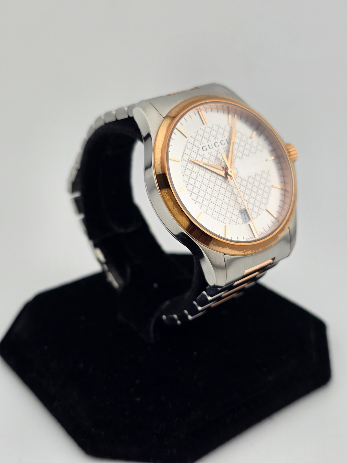 Gucci G-Timeless Men’s Silver Dial Two-Tone Stainless Steel Watch – YA126473