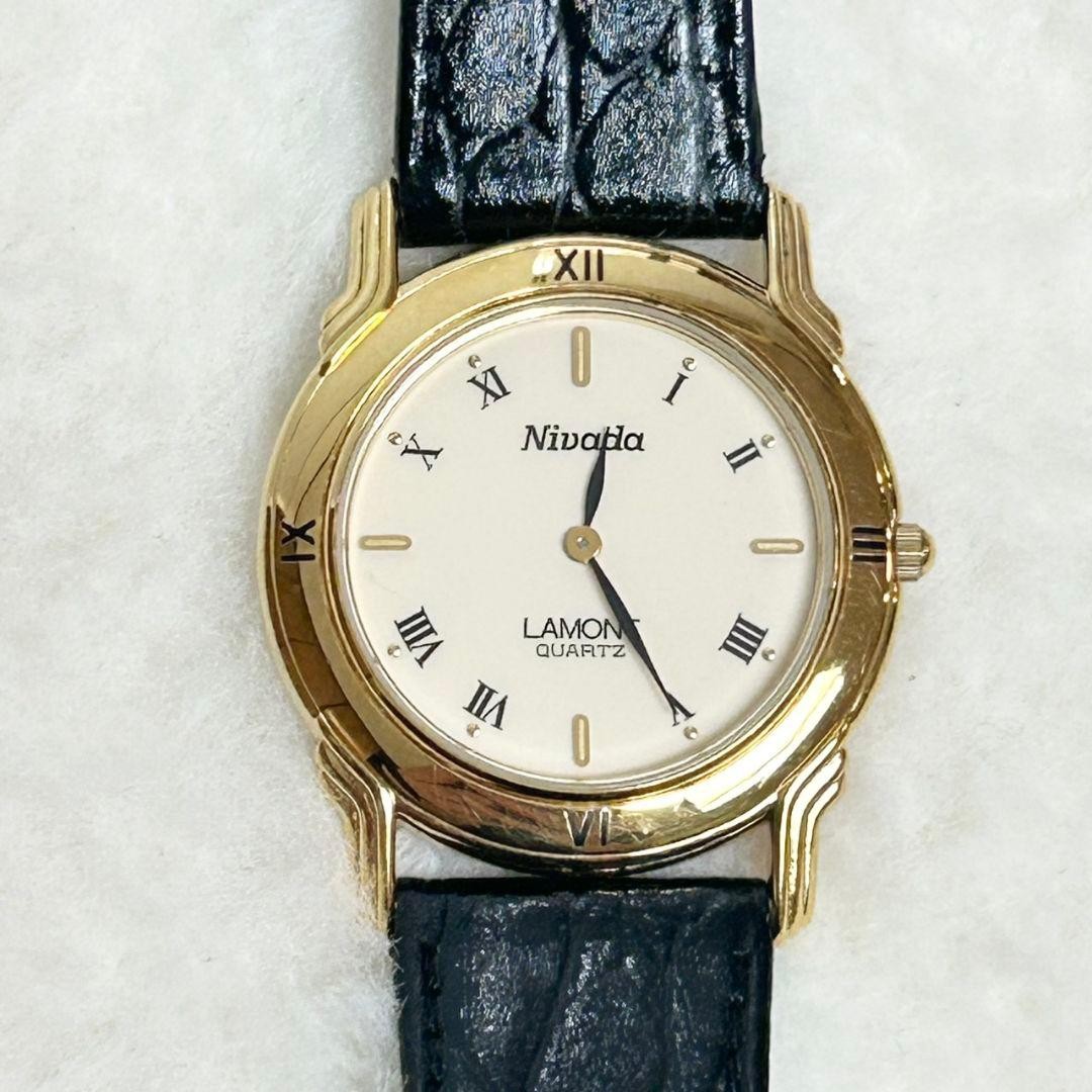 Nivada Lamont Quartz Ladies Watch 23cm Black Leather Band Excellent Condition