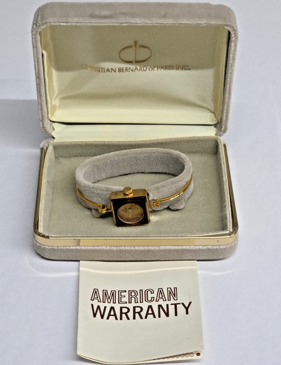CHRISTIAN BERNARD Paris France Gold Bangle Women’s Watch Estate NEW Box