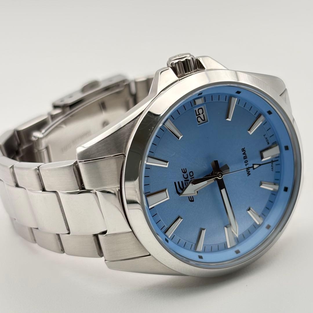 Casio Edifice EFV-100 Blue Dial Quartz Mens Watch Stainless Steel Japan