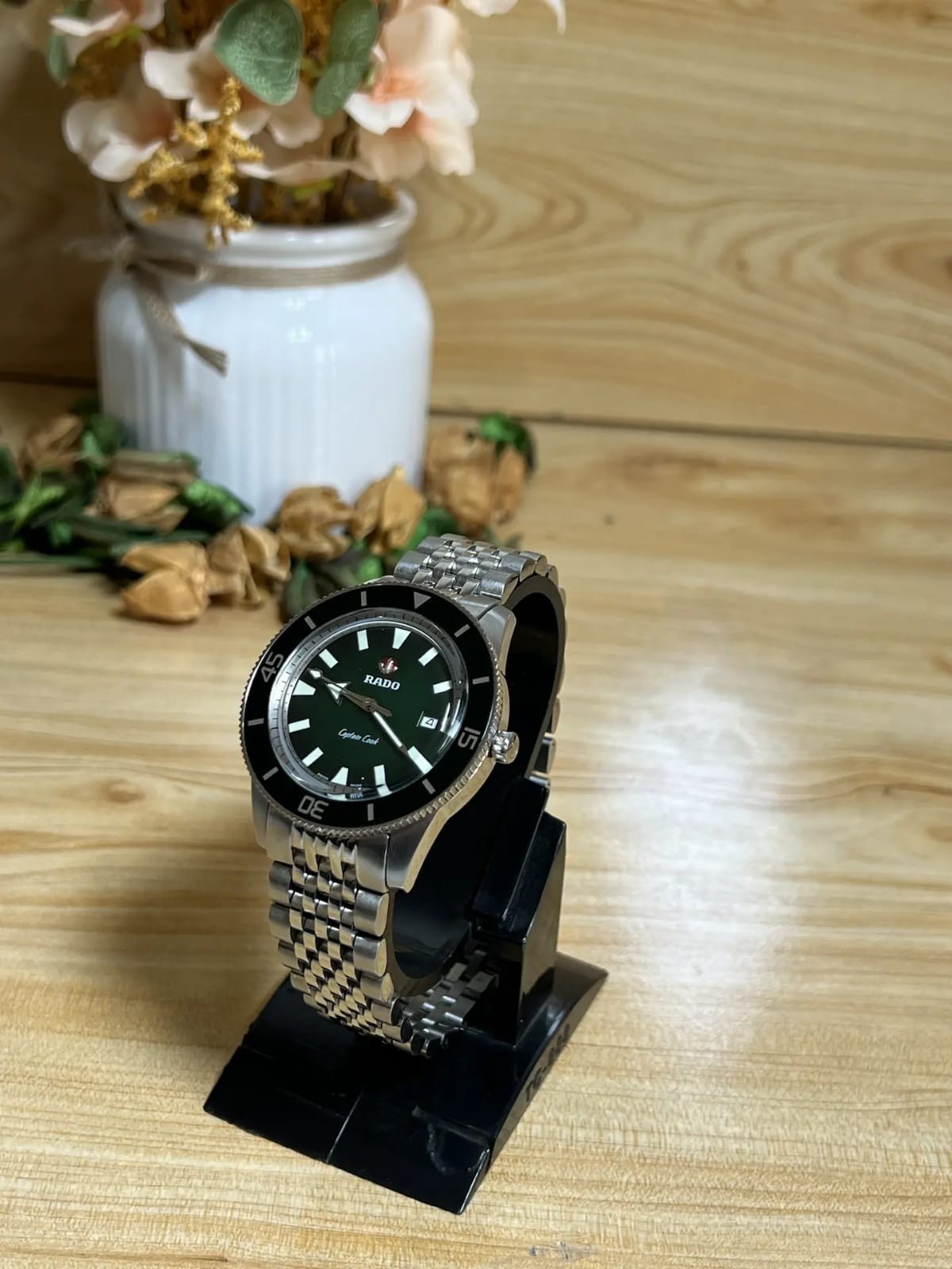 Rare Rado Captain Cook Automatic Stainless Steel Men’s Green Dial Swiss Watch