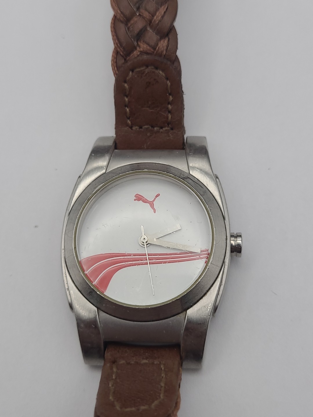 Puma Women’s White Red Dial Watch New Battery Working