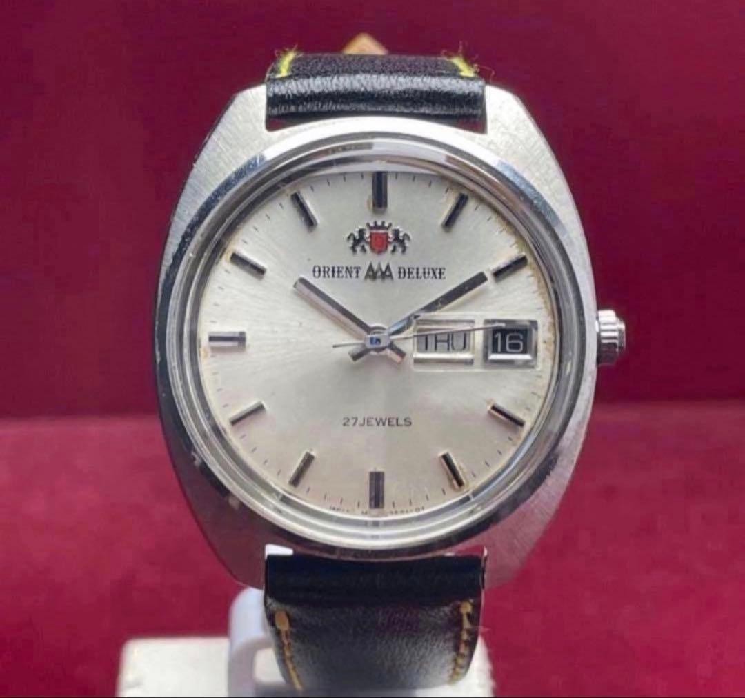 Orient AAA Deluxe Black Automatic Watch 1960s Japan Vintage 073631