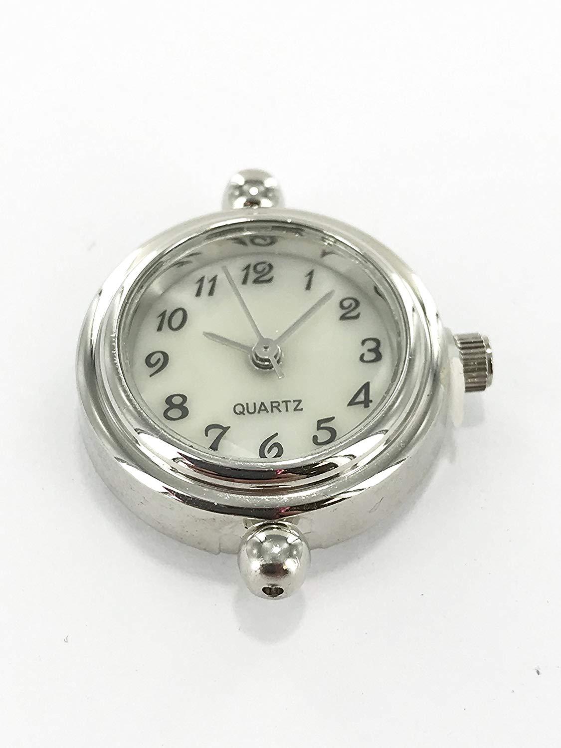 Beading Watch Faces for Jewelry making Silver Round White 20 mm Jewelry Making
