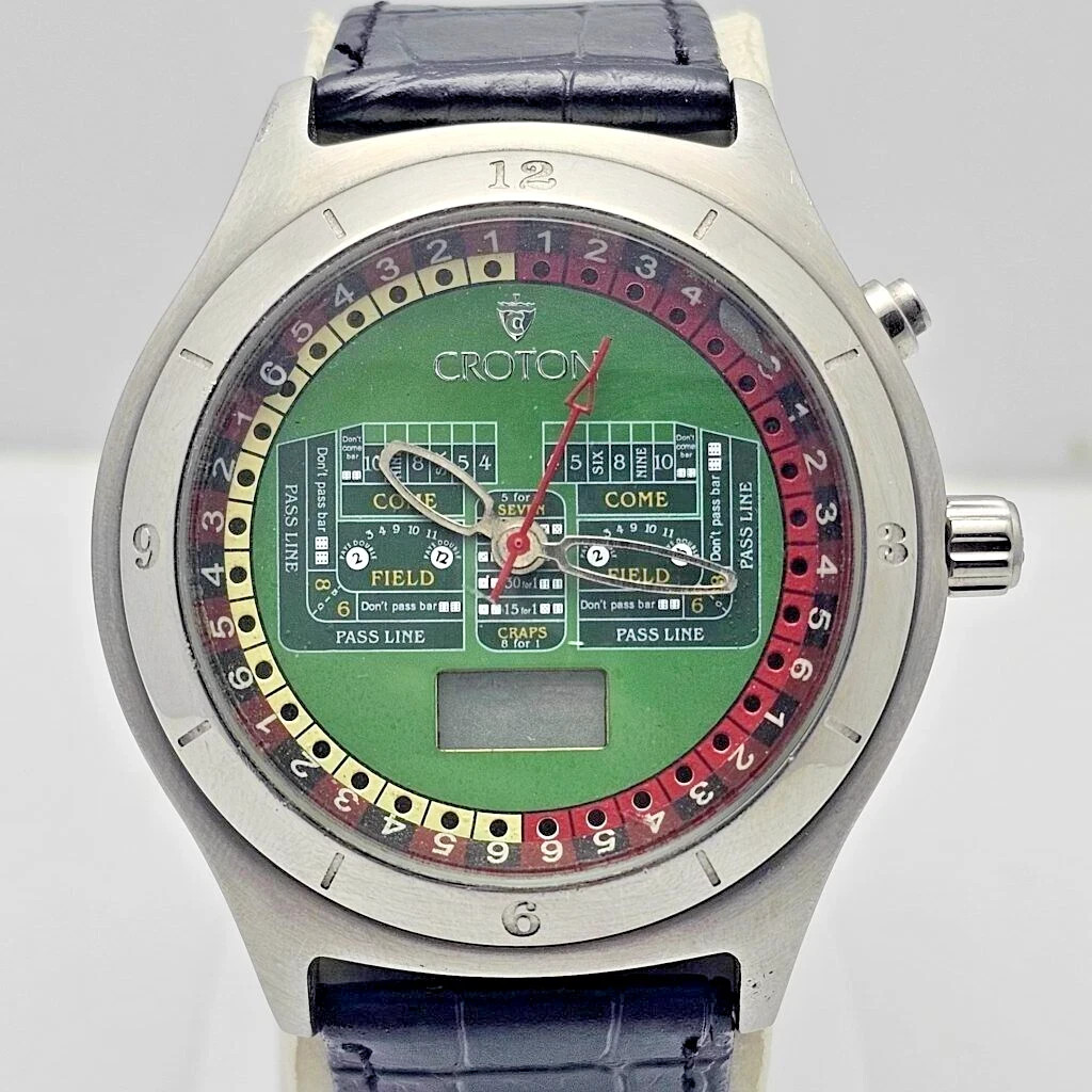 Croton Roulette Casino Game CN307297 Ana-Digi Quartz Vintage Men’s Watch