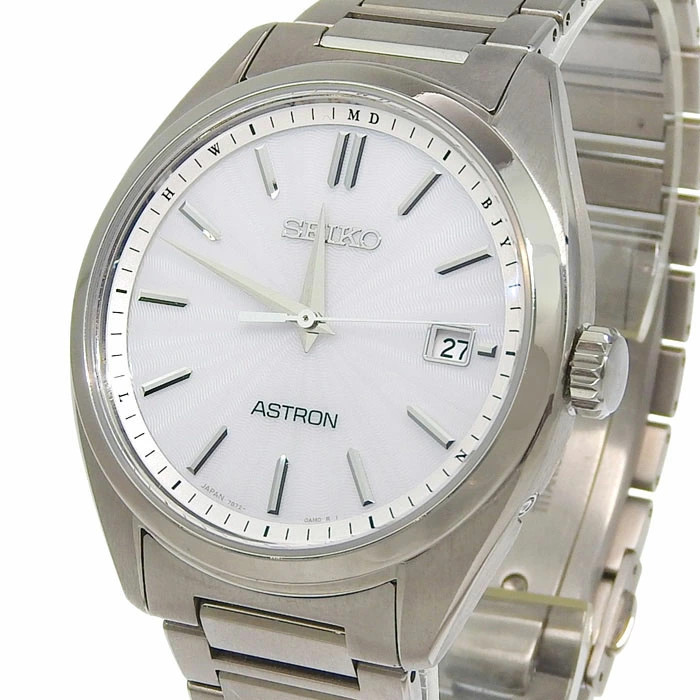 SEIKO Astron Origin SBXY029 7B72 0AD0 White Dial Titanium 68.1g Wristwatch Solar