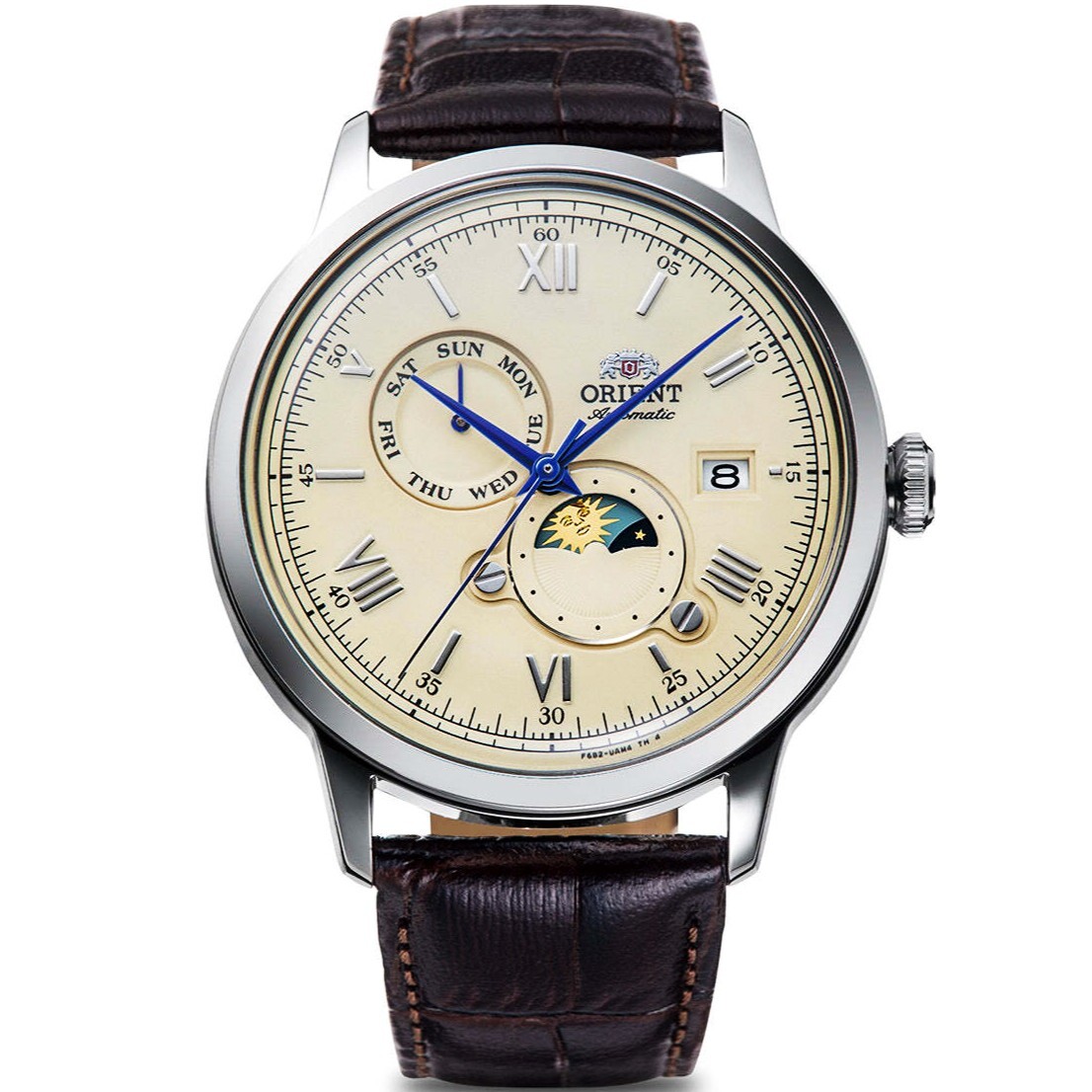 Orient Bambino SUN & MOON RN-AK0803Y Mechanical Automatic Limited Watch 41.5mm