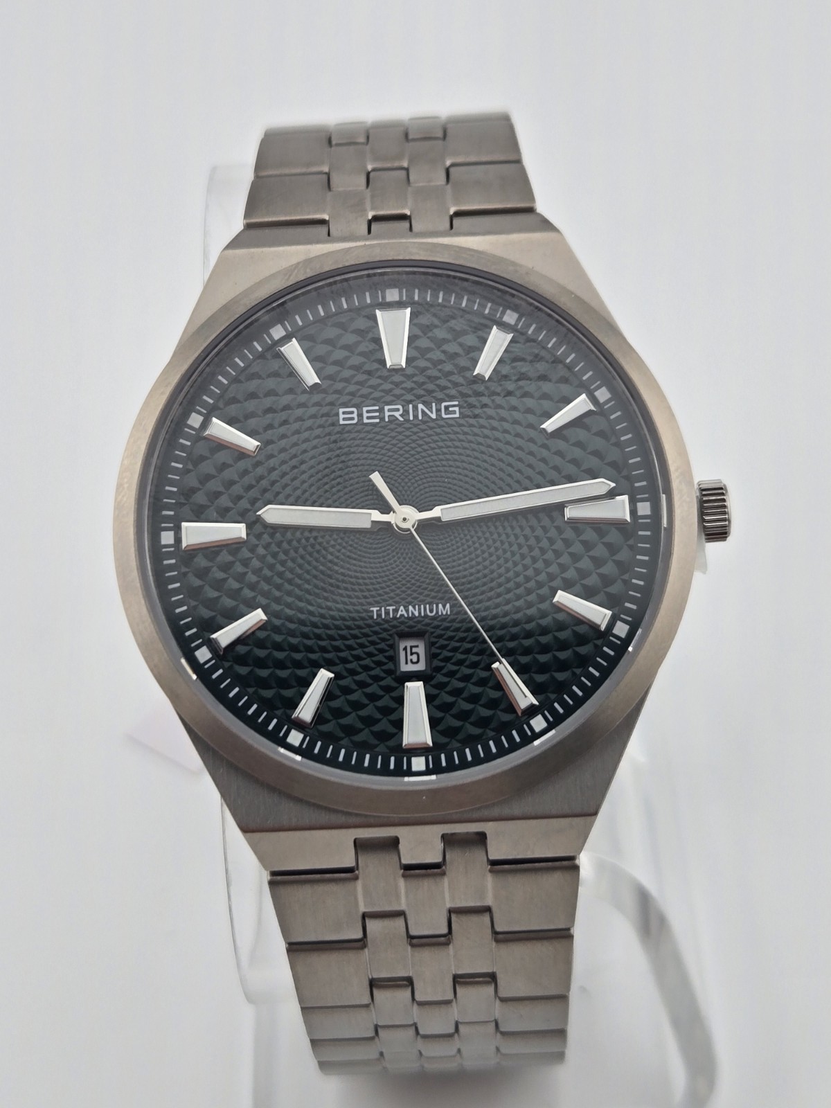 Bering Titanium Green Dial Men’s Quartz Watch, 41mm 16141-708