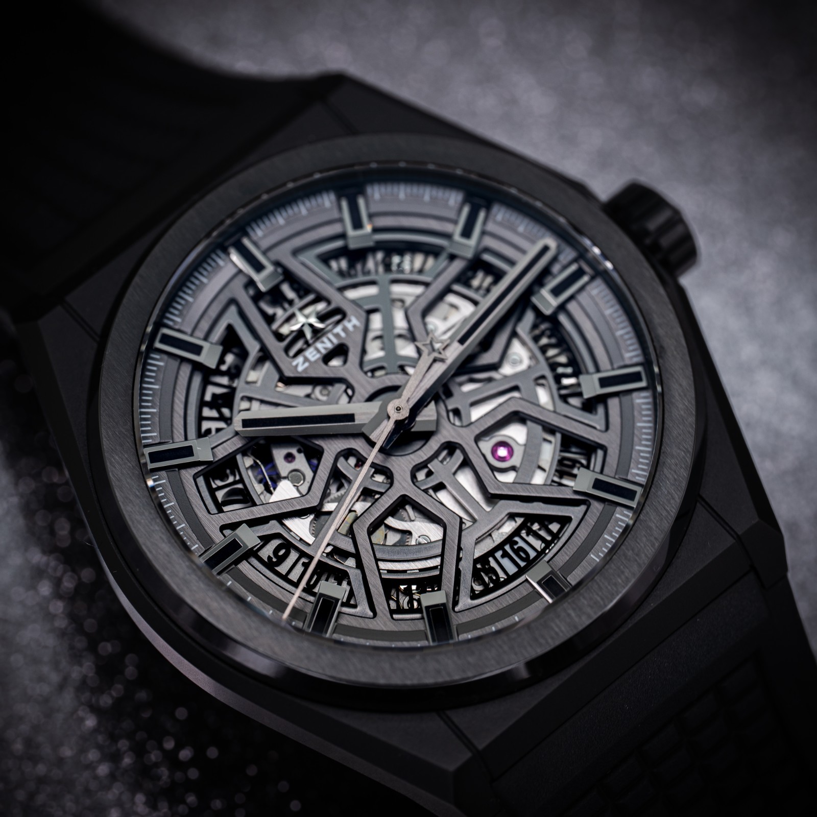Zenith Defy Classic 41mm Black Ceramic Skeleton Rubber Strap Complete 2022