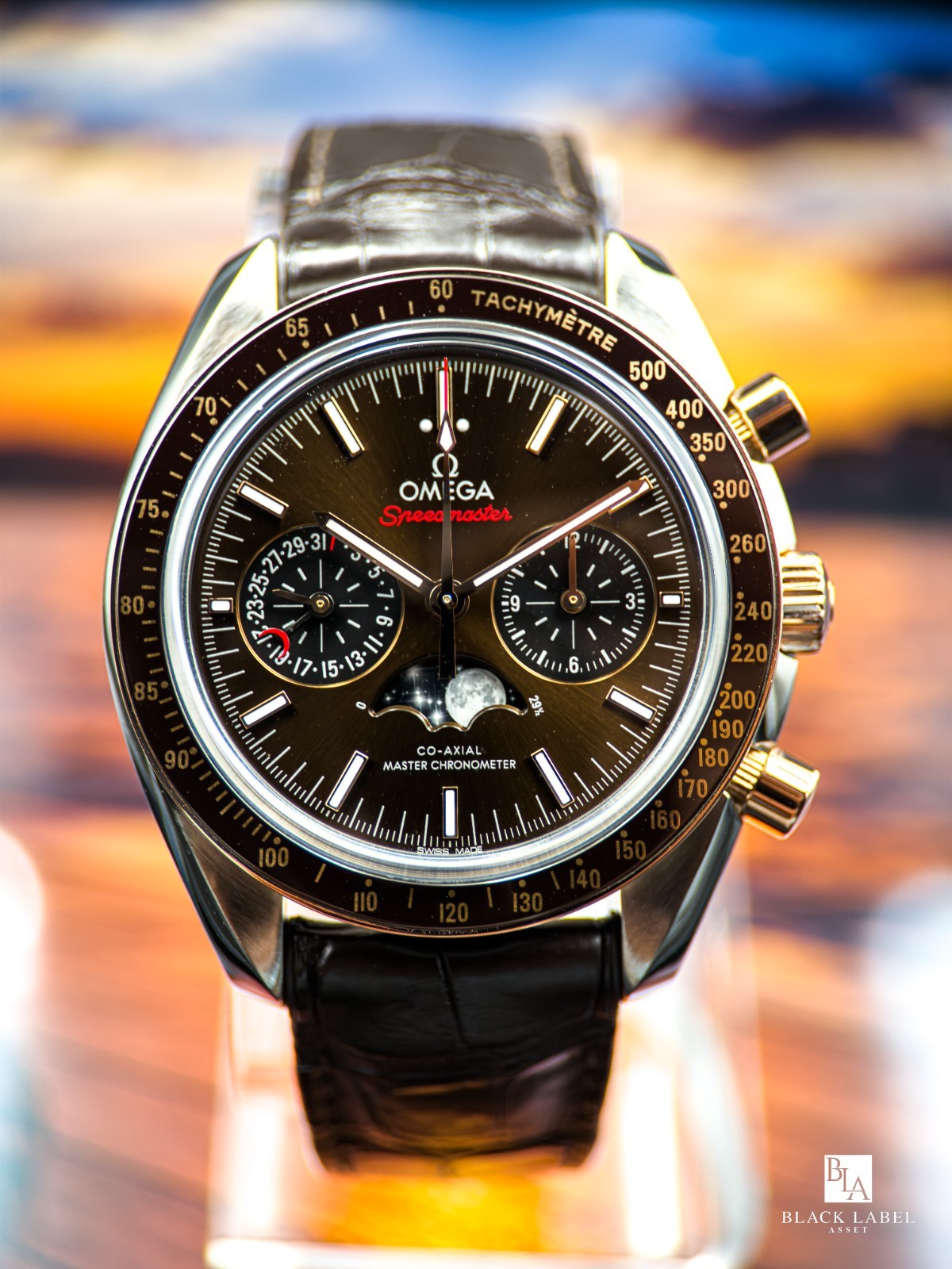 Omega Speedmaster Moonphase 44.25mm Sedna Gold Brown Dial 2021 Full Set