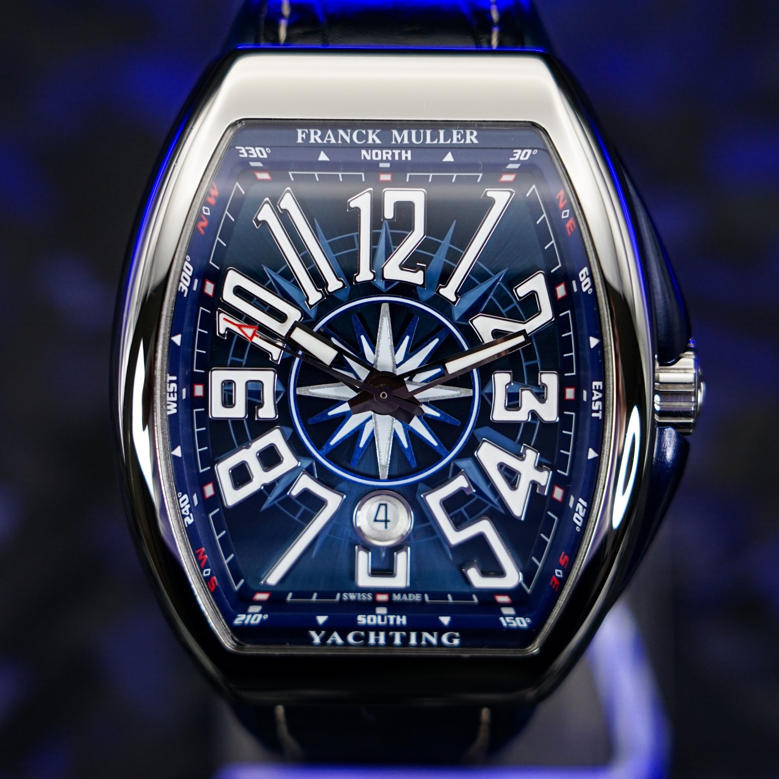 Franck Muller Vanguard Yachting Blue Stainless Steel 45mm V45SCDT – Full Set