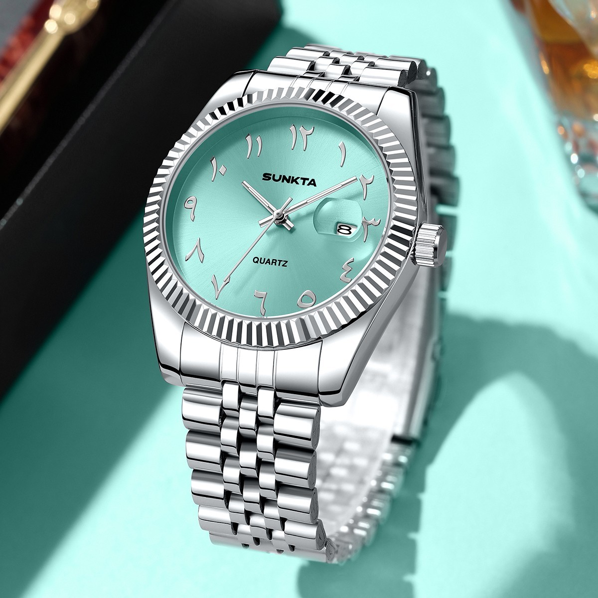 Men Watch Stainless Steel Date Luminous Waterproof Quartz Man Wristwatch Gift