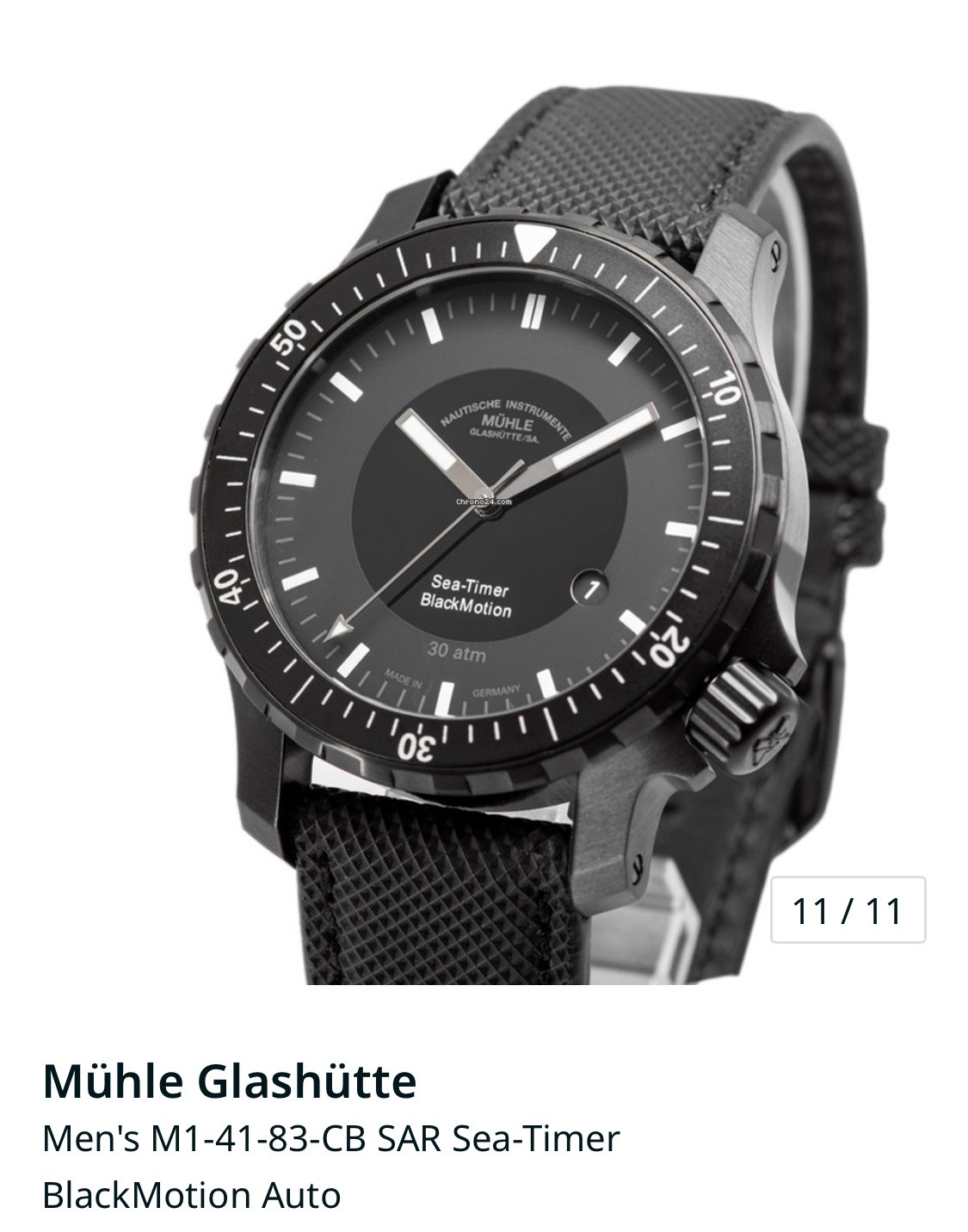Muhle Glashutte- Sea-Timer BlackMotion (Made In Germany)