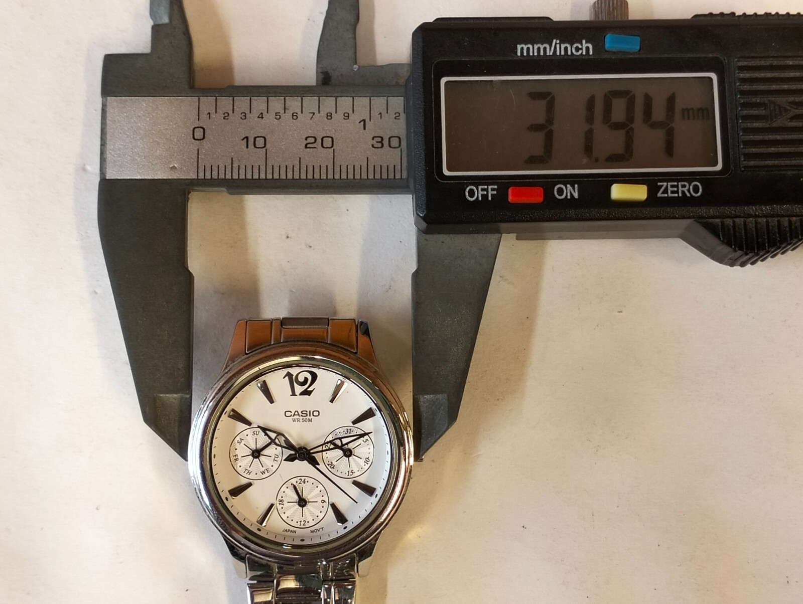 MULTIFUNCTION QUARTZ WHITE DIAL LTP-2085 JAPAN WOMEN’S FULL WORK ALL ORG.