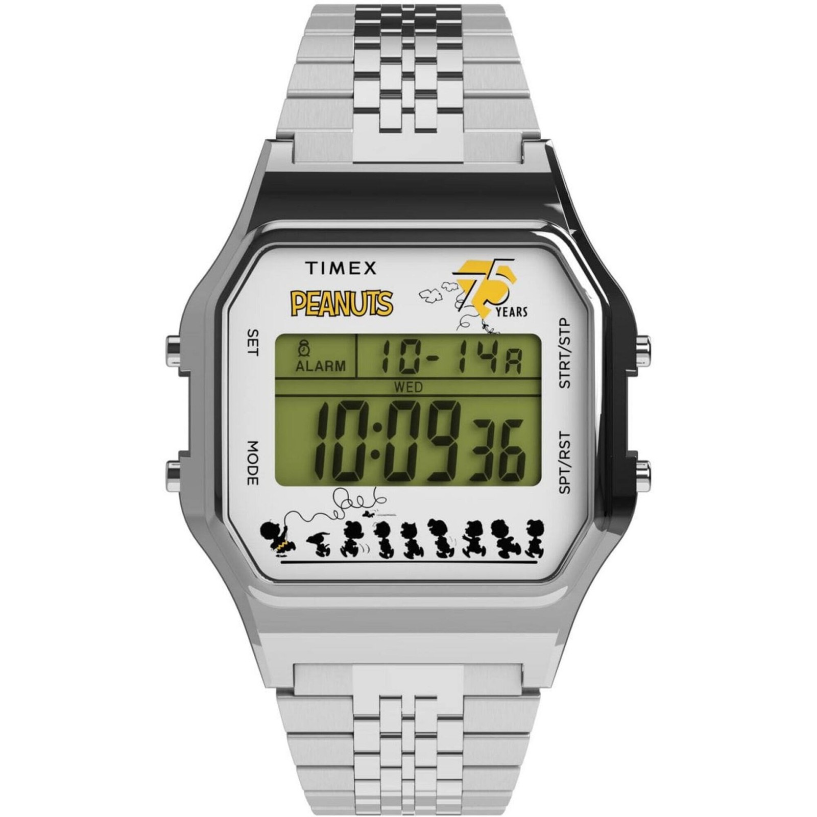Timex Men’s Watch Peanuts T80 Chronograph Grey Digital Dial Bracelet TW2Y20000VQ