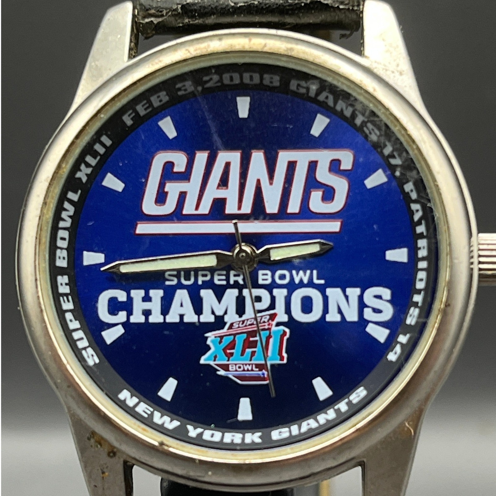 NY Giants Super Bowl XLI Champions Watch Vintage Fan Timepiece NFL Memorabilia
